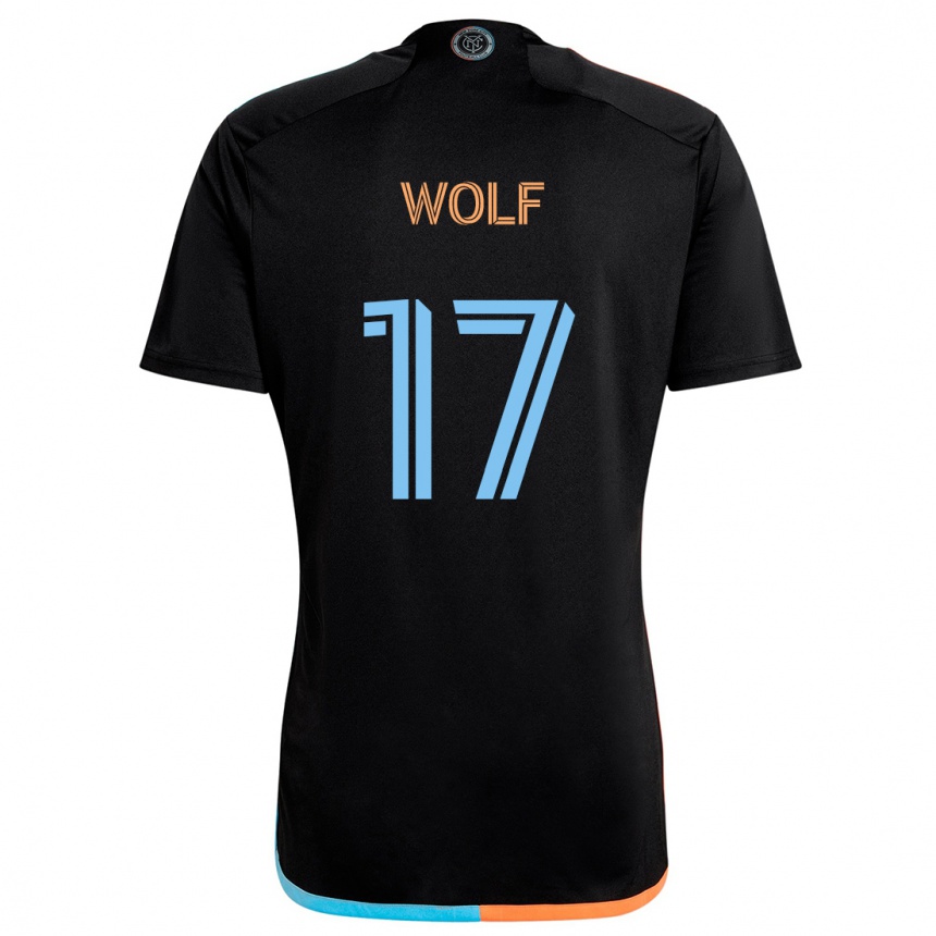 Férfi Labdarúgás Hannes Wolf #17 Fekete Narancs Kék Idegenbeli Jersey 2024/25 Mez Póló Ing