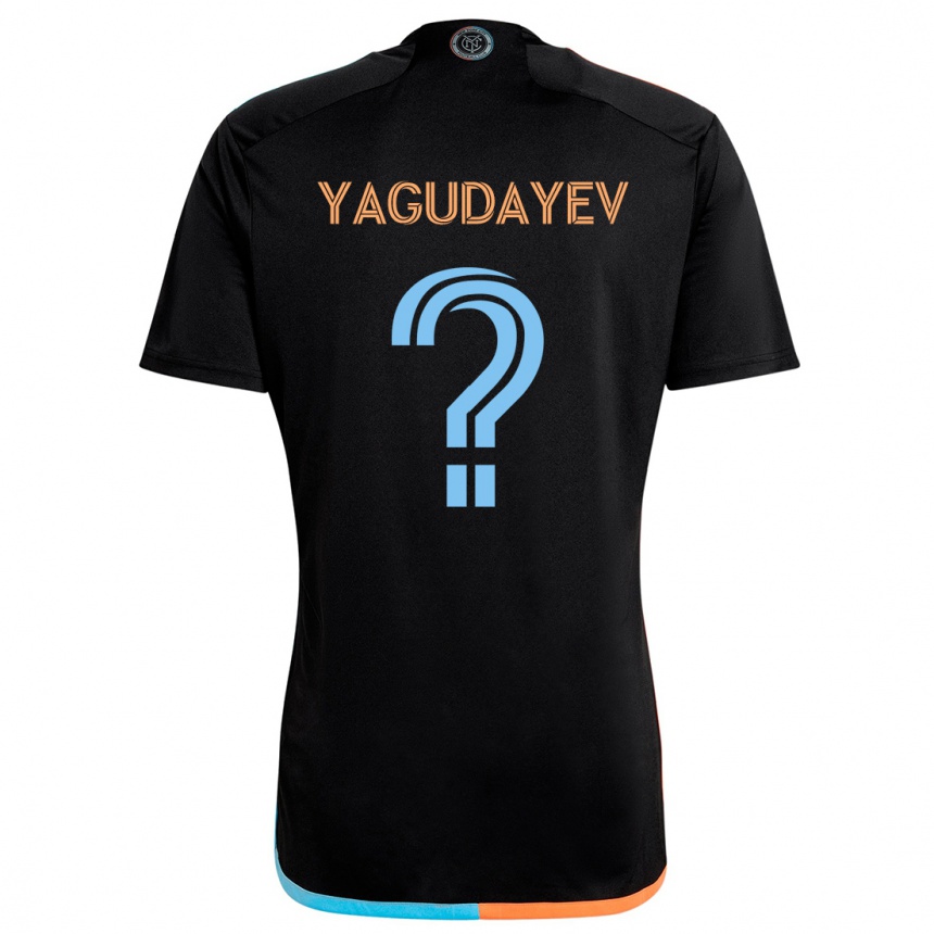 Férfi Labdarúgás Alexander Yagudayev #0 Fekete Narancs Kék Idegenbeli Jersey 2024/25 Mez Póló Ing