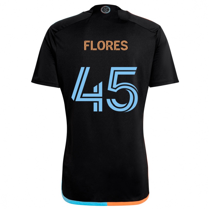 Férfi Labdarúgás Brian Flores #45 Fekete Narancs Kék Idegenbeli Jersey 2024/25 Mez Póló Ing