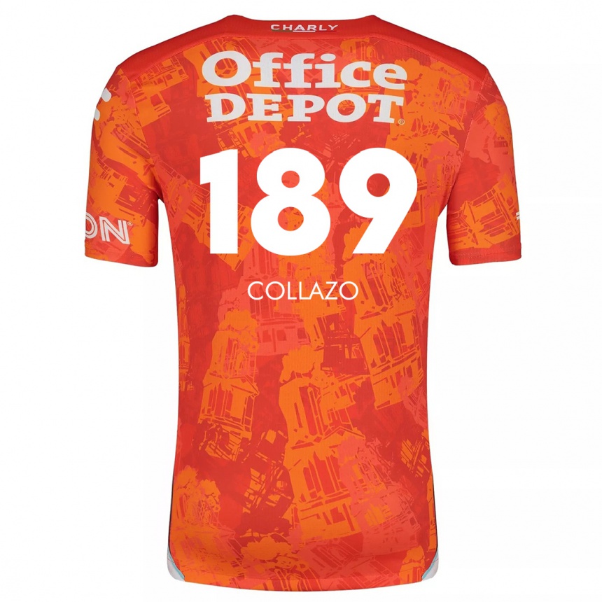 Férfi Labdarúgás David Collazo #189 Narancssárga Fehér Idegenbeli Jersey 2024/25 Mez Póló Ing