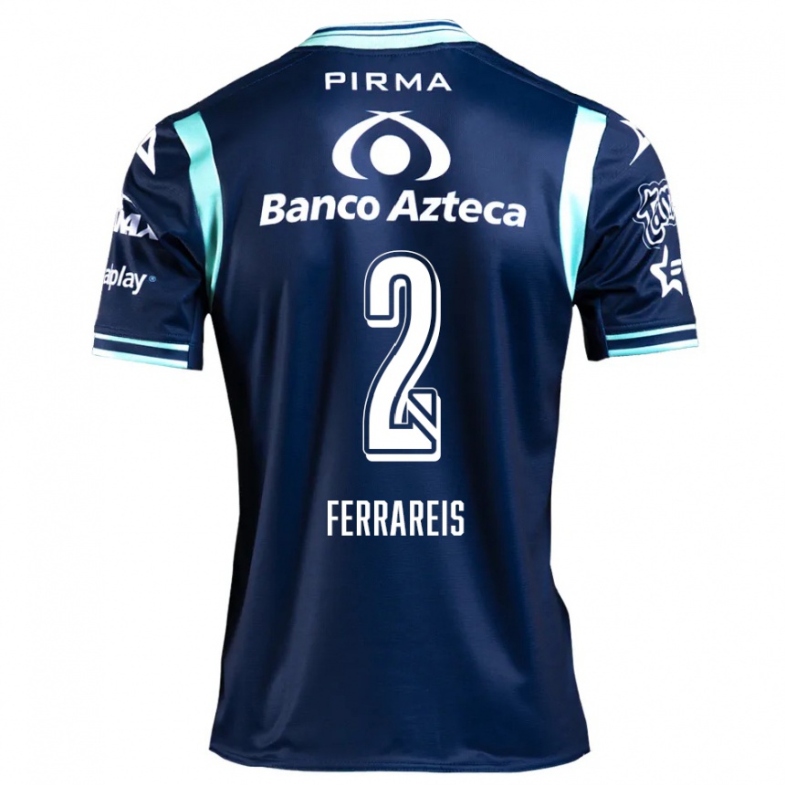 Férfi Labdarúgás Gustavo Ferrareis #2 Sötétkék Idegenbeli Jersey 2024/25 Mez Póló Ing