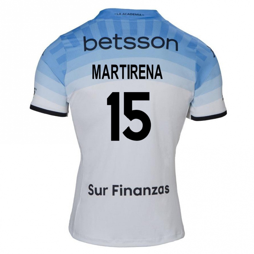 Férfi Labdarúgás Gastón Martirena #15 Fehér Kék Fekete Idegenbeli Jersey 2024/25 Mez Póló Ing