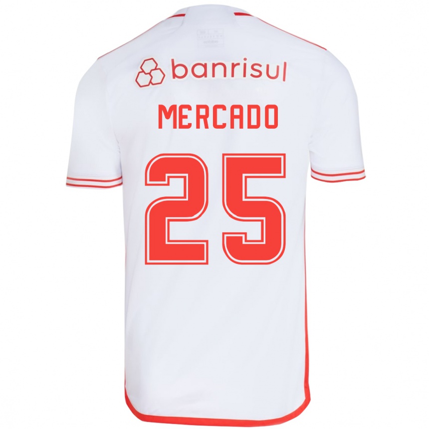 Férfi Labdarúgás Gabriel Mercado #25 Fehér Piros Idegenbeli Jersey 2024/25 Mez Póló Ing