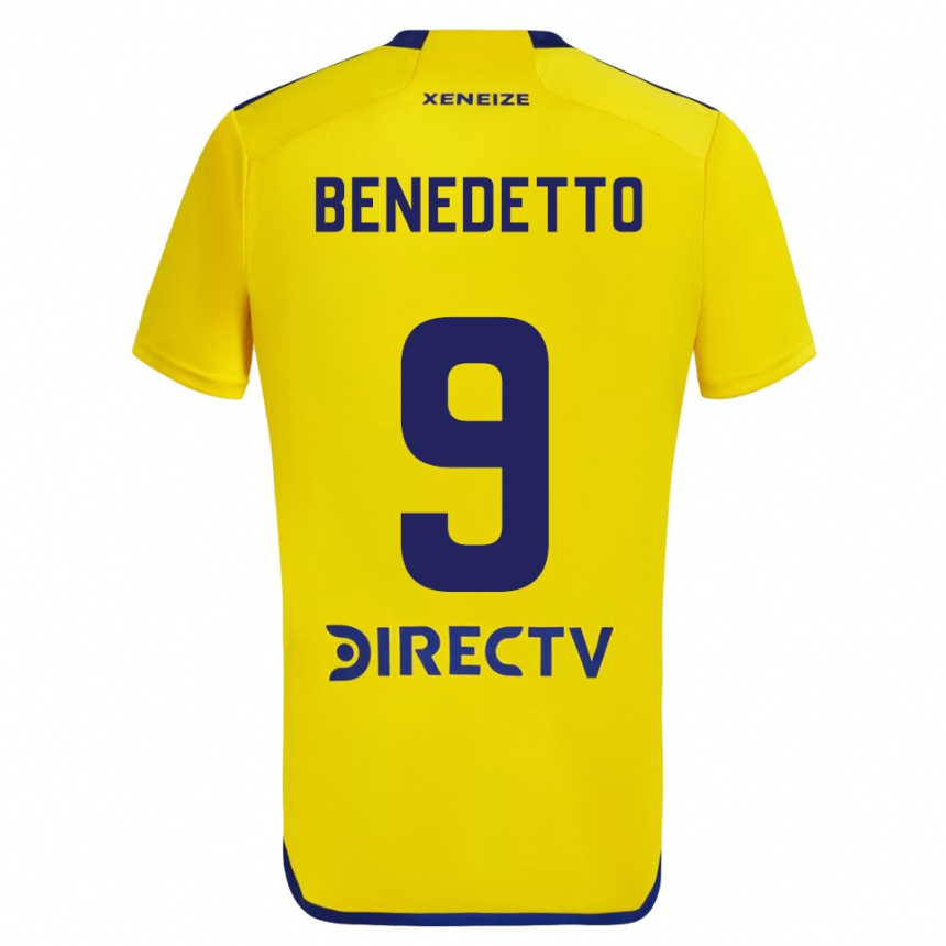 Férfi Labdarúgás Darío Benedetto #9 Sárga Kék Idegenbeli Jersey 2024/25 Mez Póló Ing