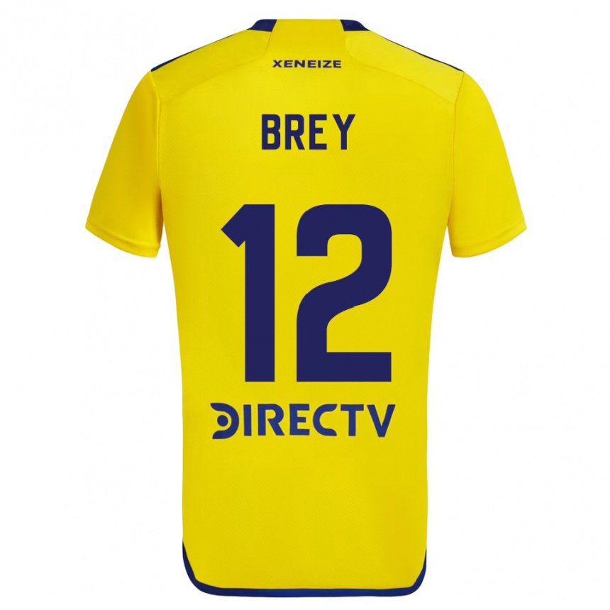 Férfi Labdarúgás Leandro Brey #12 Sárga Kék Idegenbeli Jersey 2024/25 Mez Póló Ing