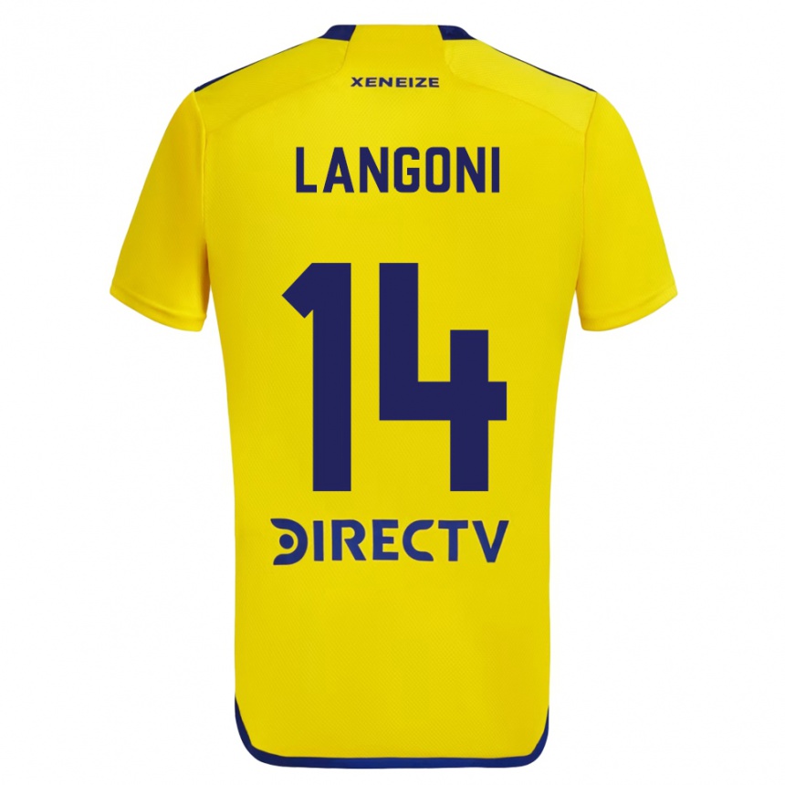 Férfi Labdarúgás Luca Langoni #14 Sárga Kék Idegenbeli Jersey 2024/25 Mez Póló Ing