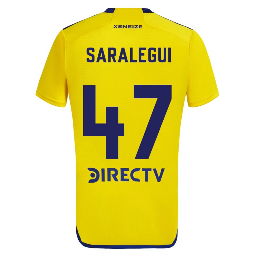 Férfi Labdarúgás Jabes Saralegui #47 Sárga Kék Idegenbeli Jersey 2024/25 Mez Póló Ing