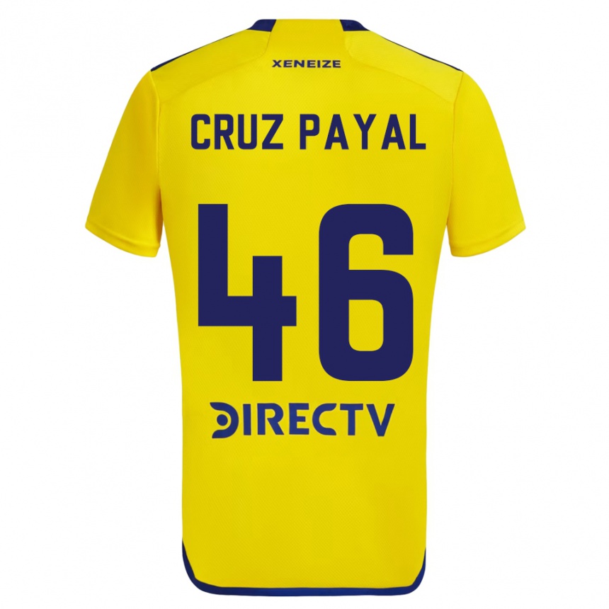 Férfi Labdarúgás Juan Cruz Payal #46 Sárga Kék Idegenbeli Jersey 2024/25 Mez Póló Ing