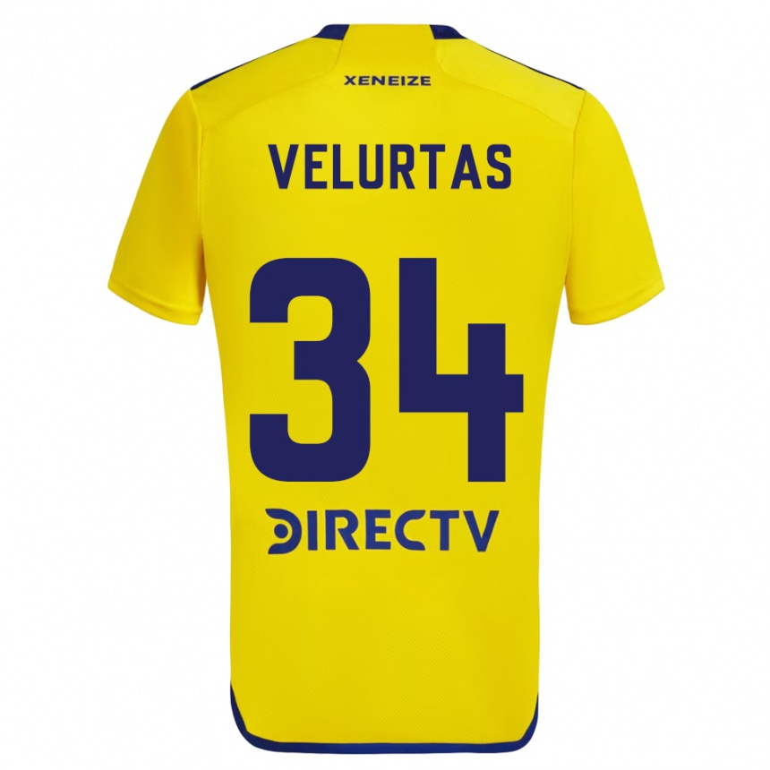 Férfi Labdarúgás Pedro Velurtas #34 Sárga Kék Idegenbeli Jersey 2024/25 Mez Póló Ing