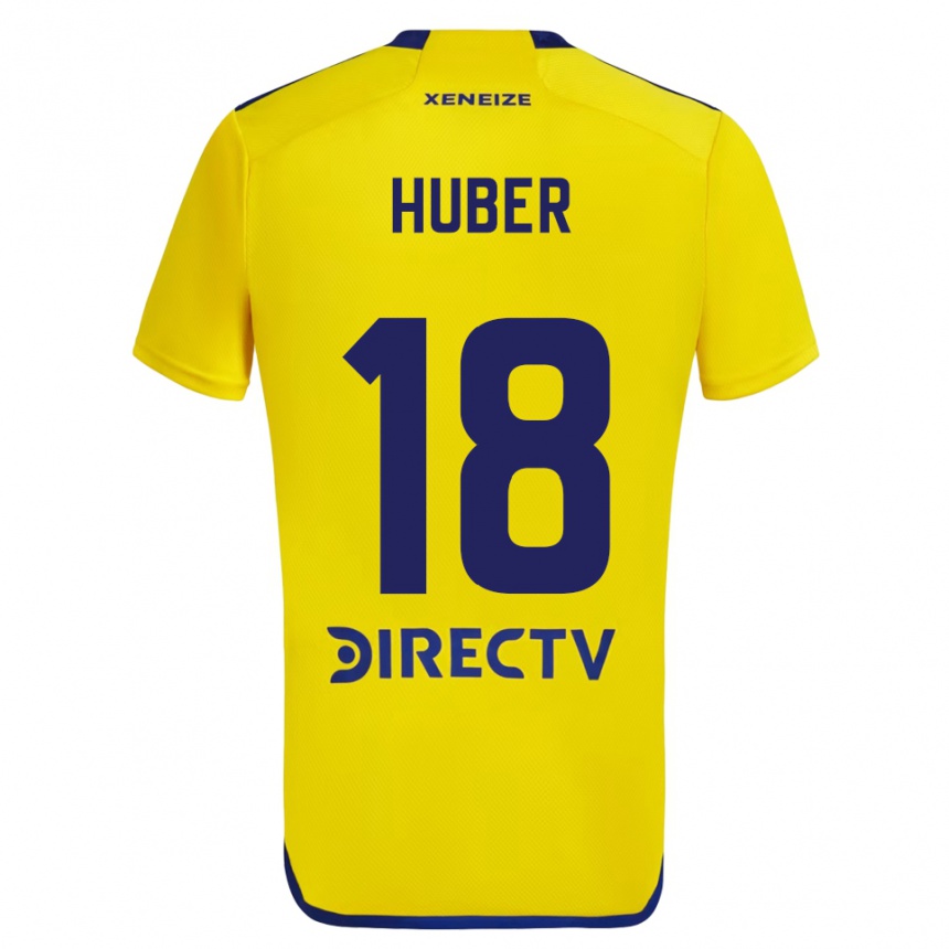 Férfi Labdarúgás Clarisa Huber #18 Sárga Kék Idegenbeli Jersey 2024/25 Mez Póló Ing