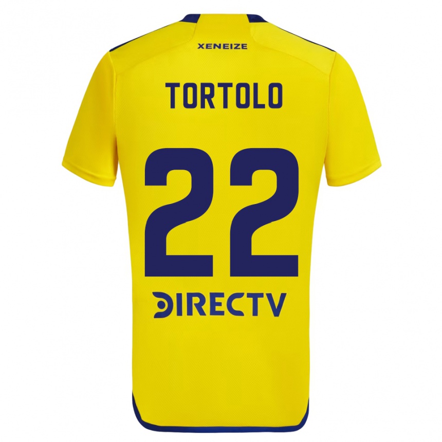 Férfi Labdarúgás Dulce Tortolo #22 Sárga Kék Idegenbeli Jersey 2024/25 Mez Póló Ing