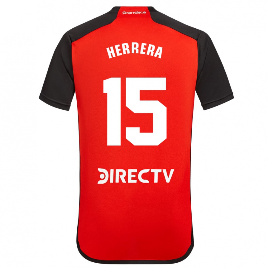 Férfi Labdarúgás Andrés Herrera #15 Piros Fekete Fehér Idegenbeli Jersey 2024/25 Mez Póló Ing