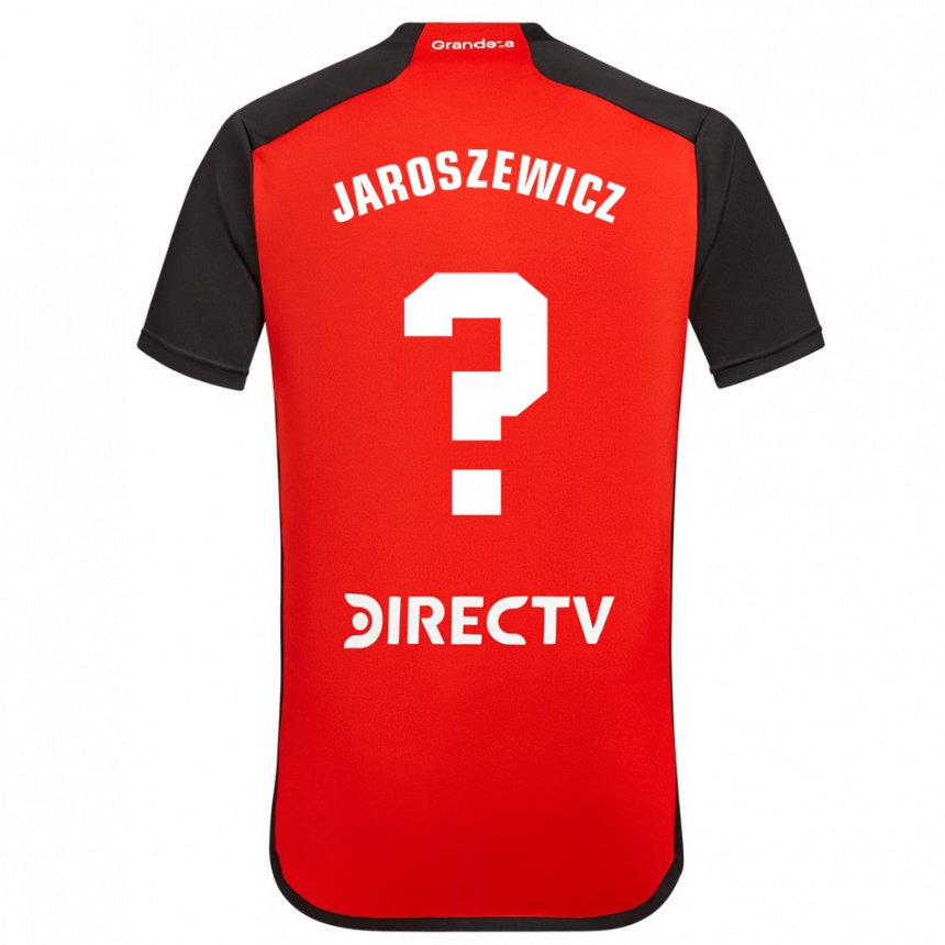 Férfi Labdarúgás Franco Jaroszewicz #0 Piros Fekete Fehér Idegenbeli Jersey 2024/25 Mez Póló Ing