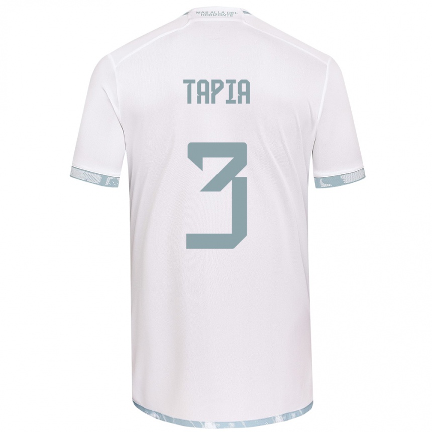 Férfi Labdarúgás Ignacio Tapia #3 Fehér Szürke Idegenbeli Jersey 2024/25 Mez Póló Ing