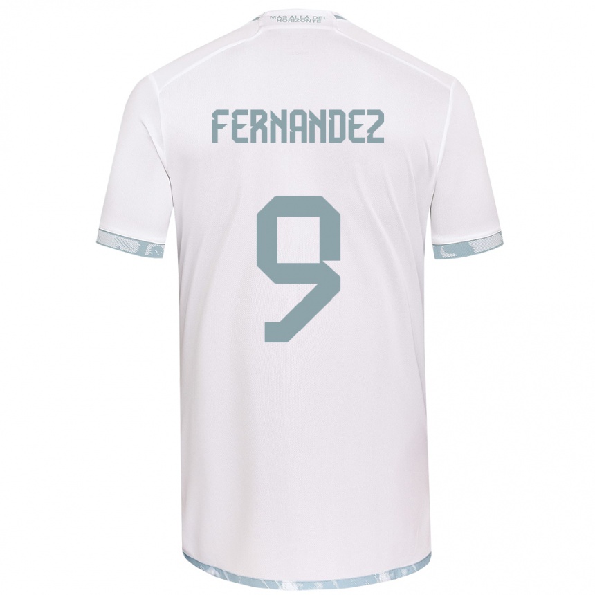 Férfi Labdarúgás Leandro Fernández #9 Fehér Szürke Idegenbeli Jersey 2024/25 Mez Póló Ing