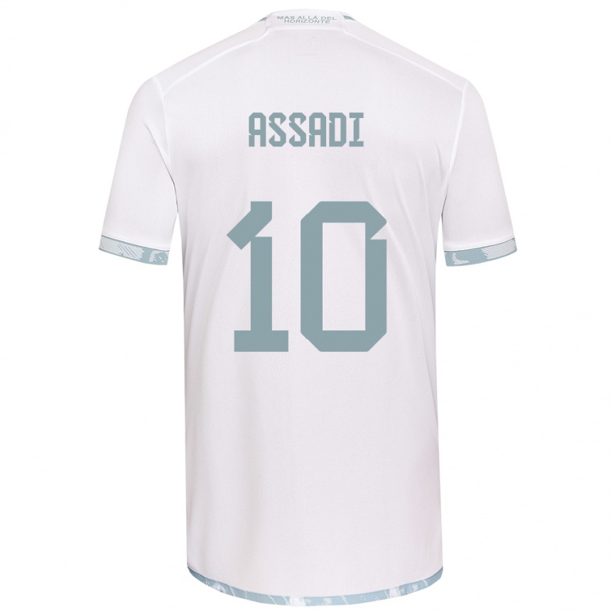 Férfi Labdarúgás Lucas Assadi #10 Fehér Szürke Idegenbeli Jersey 2024/25 Mez Póló Ing