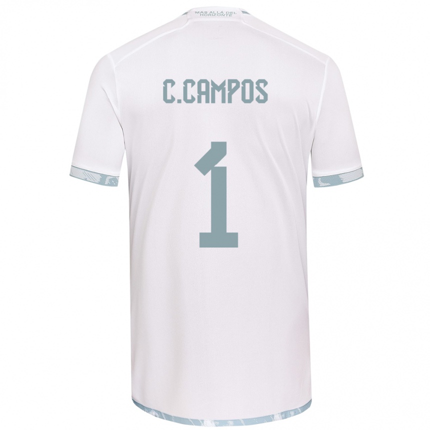 Férfi Labdarúgás Cristóbal Campos #1 Fehér Szürke Idegenbeli Jersey 2024/25 Mez Póló Ing