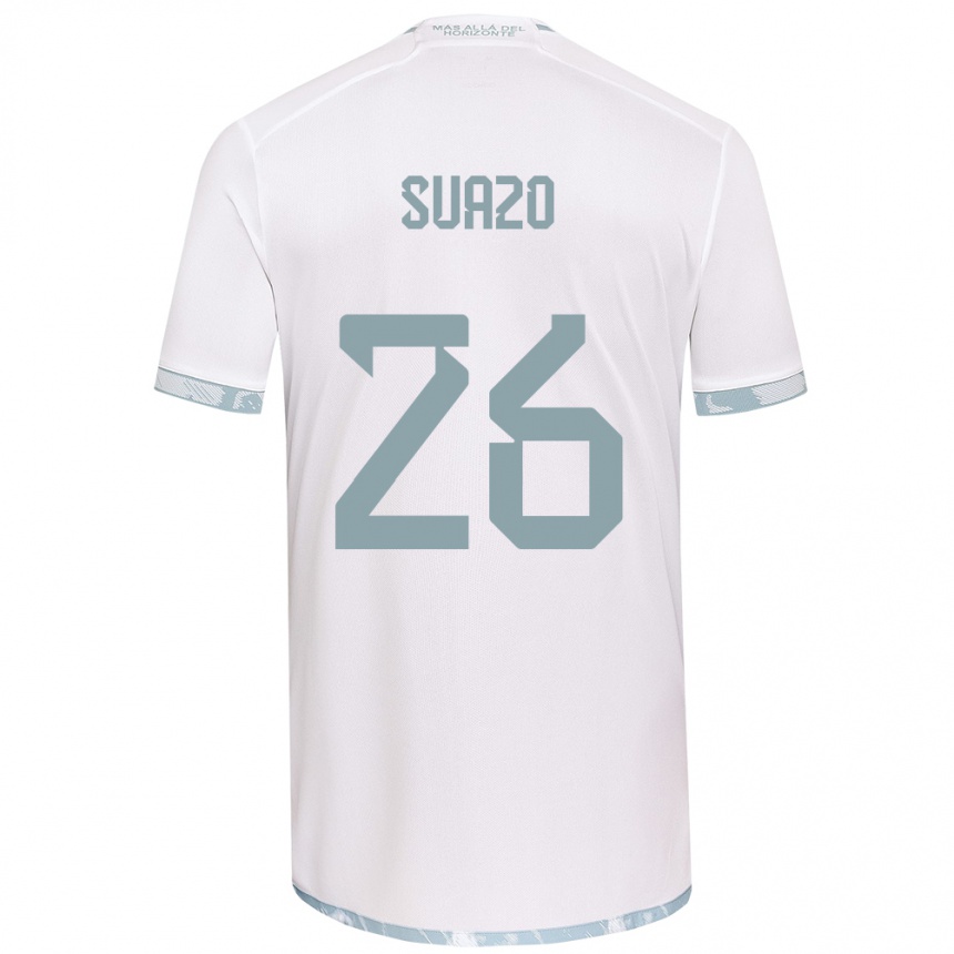 Férfi Labdarúgás Gretzel Suazo #26 Fehér Szürke Idegenbeli Jersey 2024/25 Mez Póló Ing