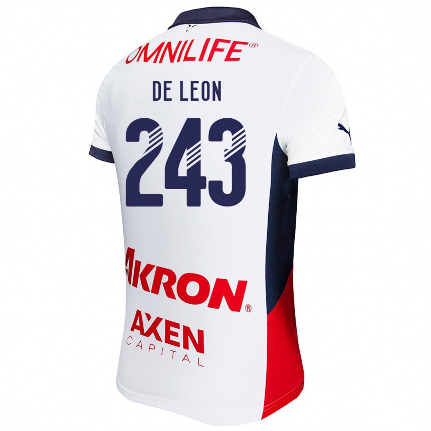 Férfi Labdarúgás Jared De León #243 Fehér Piros Kék Idegenbeli Jersey 2024/25 Mez Póló Ing