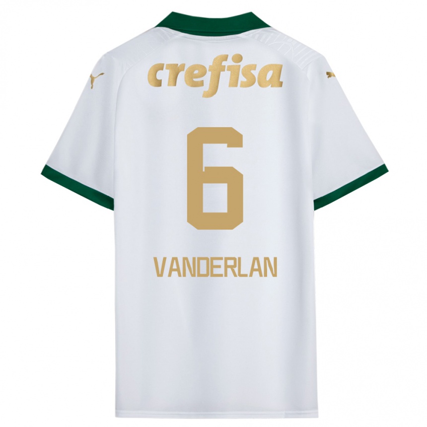 Férfi Labdarúgás Vanderlan #6 Fehér Zöld Idegenbeli Jersey 2024/25 Mez Póló Ing