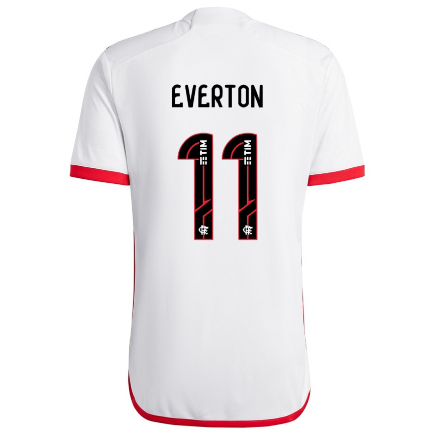 Férfi Labdarúgás Everton #11 Fehér Piros Idegenbeli Jersey 2024/25 Mez Póló Ing