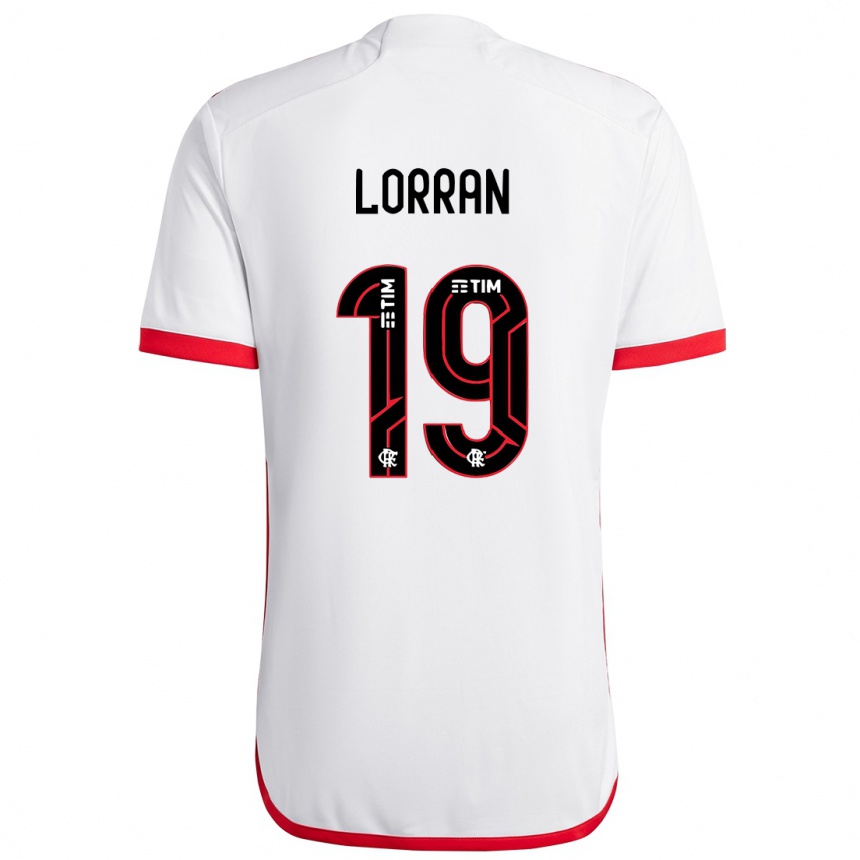 Férfi Labdarúgás Lorran #19 Fehér Piros Idegenbeli Jersey 2024/25 Mez Póló Ing