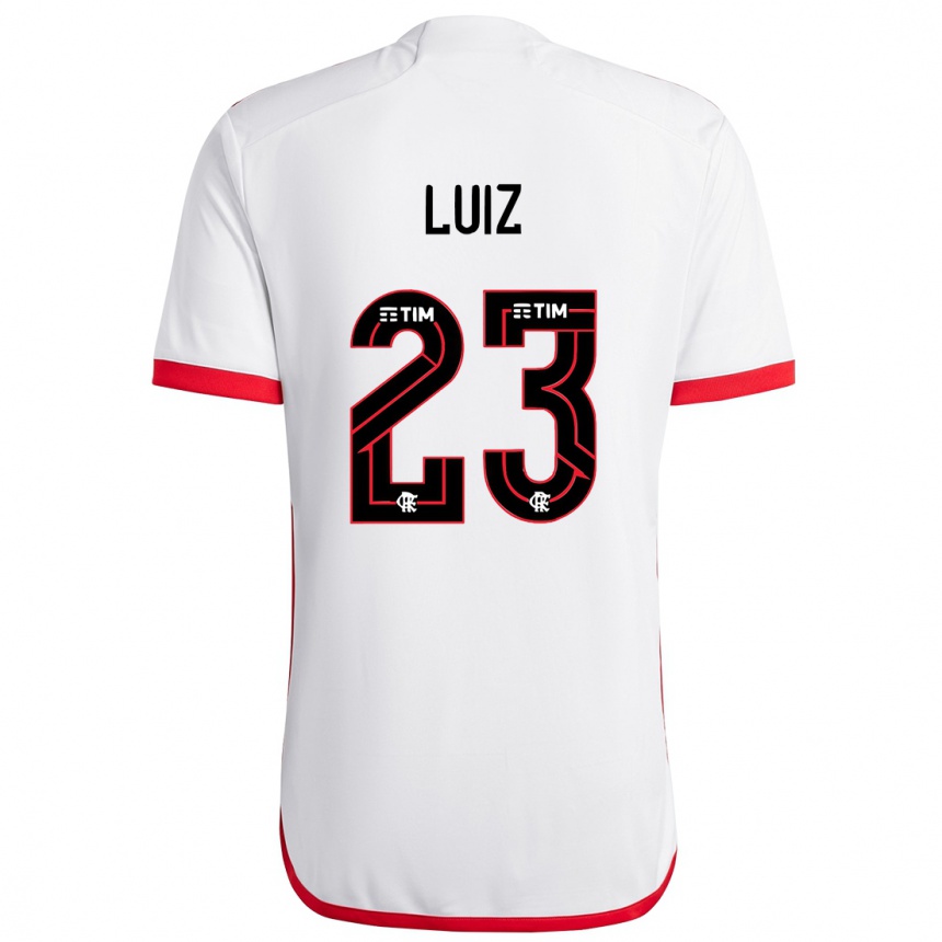 Férfi Labdarúgás David Luiz #23 Fehér Piros Idegenbeli Jersey 2024/25 Mez Póló Ing