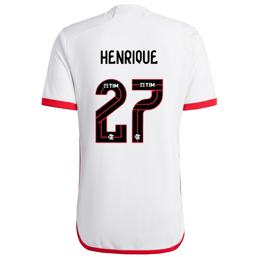 Férfi Labdarúgás Bruno Henrique #27 Fehér Piros Idegenbeli Jersey 2024/25 Mez Póló Ing