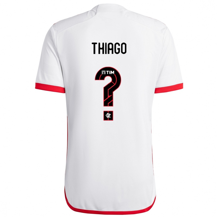 Férfi Labdarúgás Victor Thiago #0 Fehér Piros Idegenbeli Jersey 2024/25 Mez Póló Ing