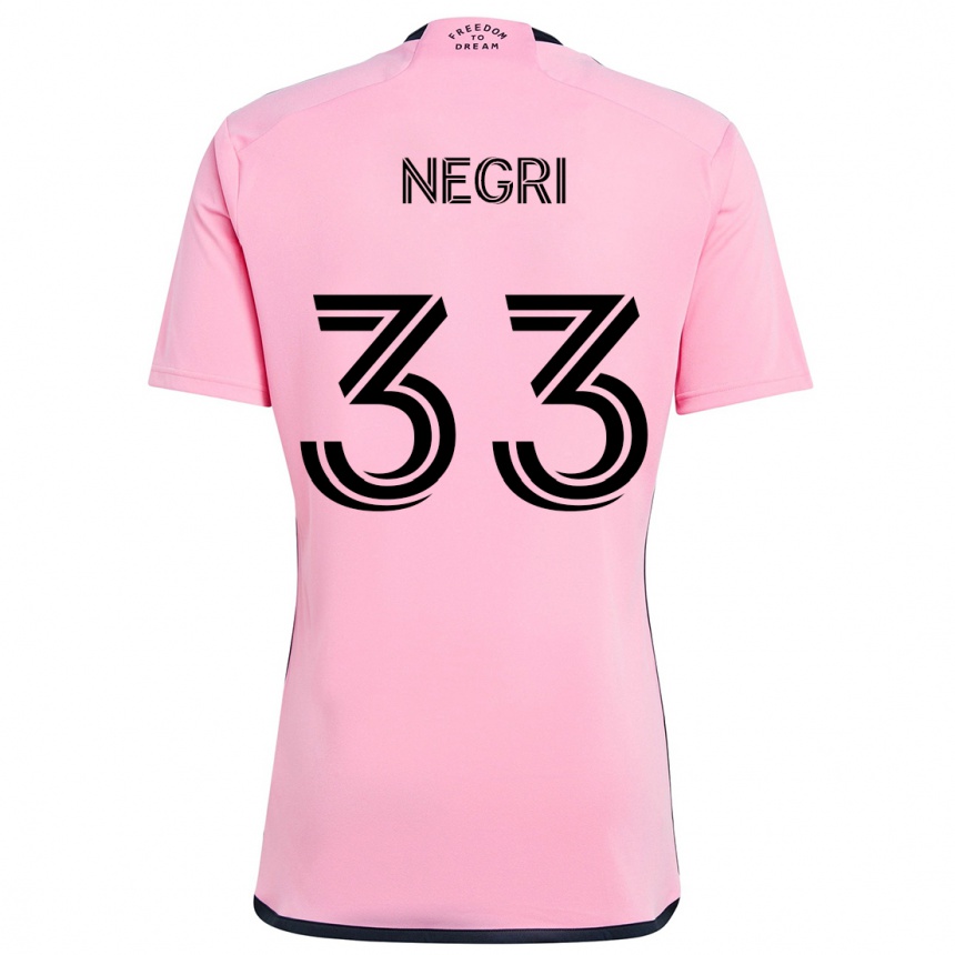 Női Labdarúgás Franco Negri #33 Rózsaszín Hazai Jersey 2024/25 Mez Póló Ing