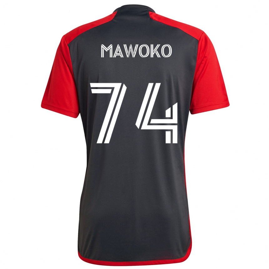 Női Labdarúgás Kundai Mawoko #74 Szürke Vörös Hazai Jersey 2024/25 Mez Póló Ing