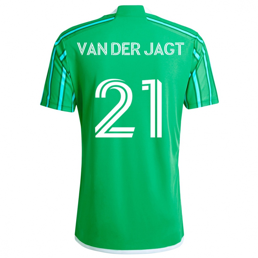 Női Labdarúgás Olivia Van Der Jagt #21 Zöld Fehér Hazai Jersey 2024/25 Mez Póló Ing