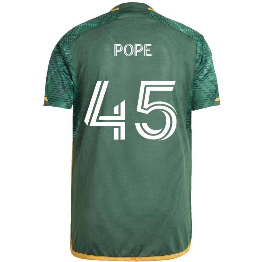 Női Labdarúgás Blake Pope #45 Zöld Narancs Hazai Jersey 2024/25 Mez Póló Ing