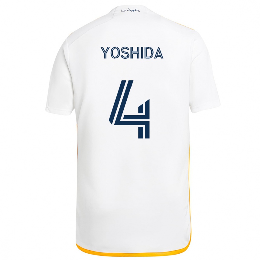 Női Labdarúgás Maya Yoshida #4 Fehér Sárga Hazai Jersey 2024/25 Mez Póló Ing