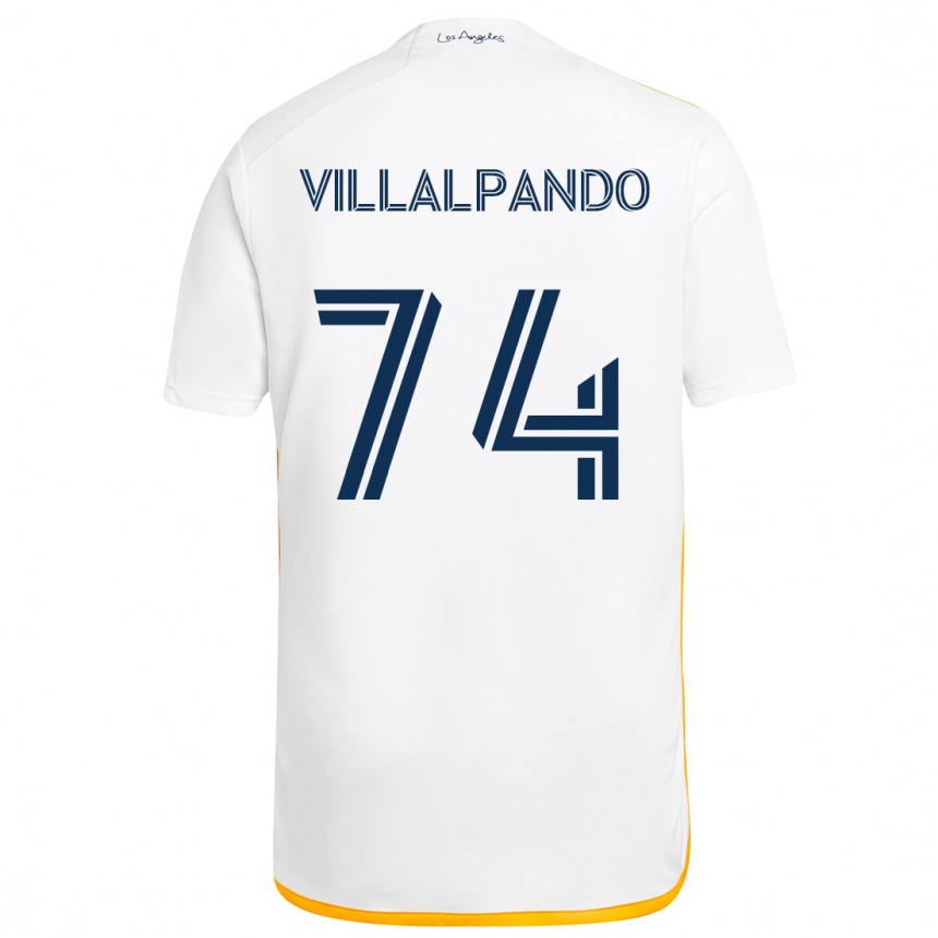 Női Labdarúgás Sergio Villalpando #74 Fehér Sárga Hazai Jersey 2024/25 Mez Póló Ing