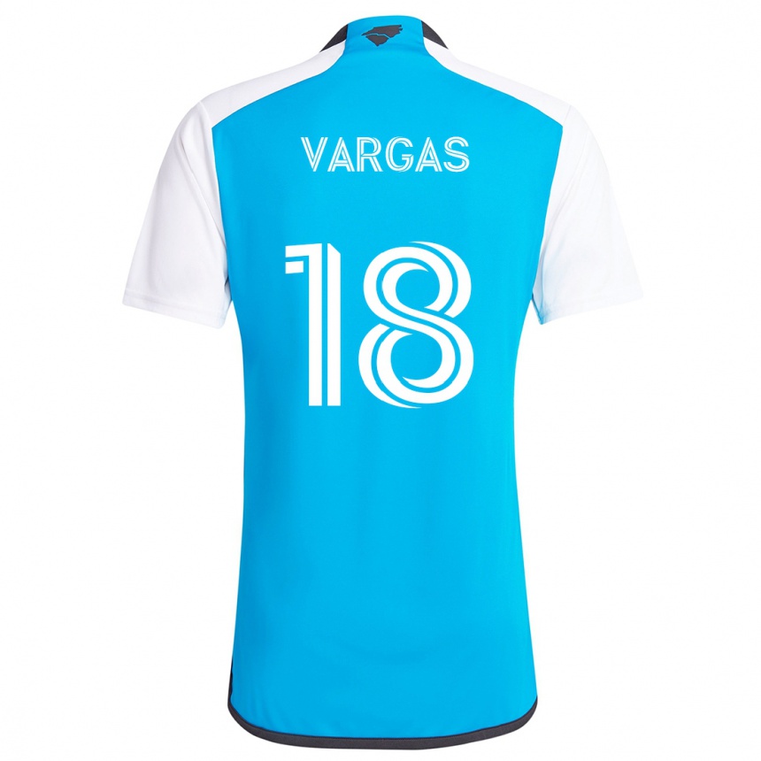 Női Labdarúgás Kerwin Vargas #18 Kék Fehér Hazai Jersey 2024/25 Mez Póló Ing