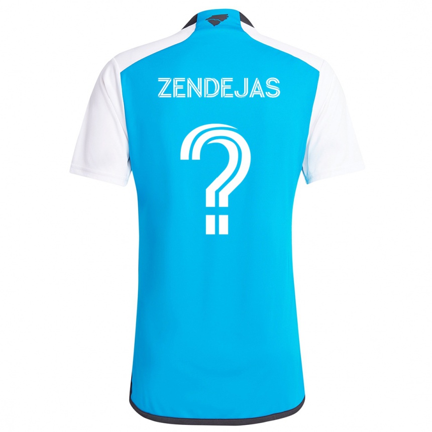 Női Labdarúgás Adrián Zendejas #0 Kék Fehér Hazai Jersey 2024/25 Mez Póló Ing