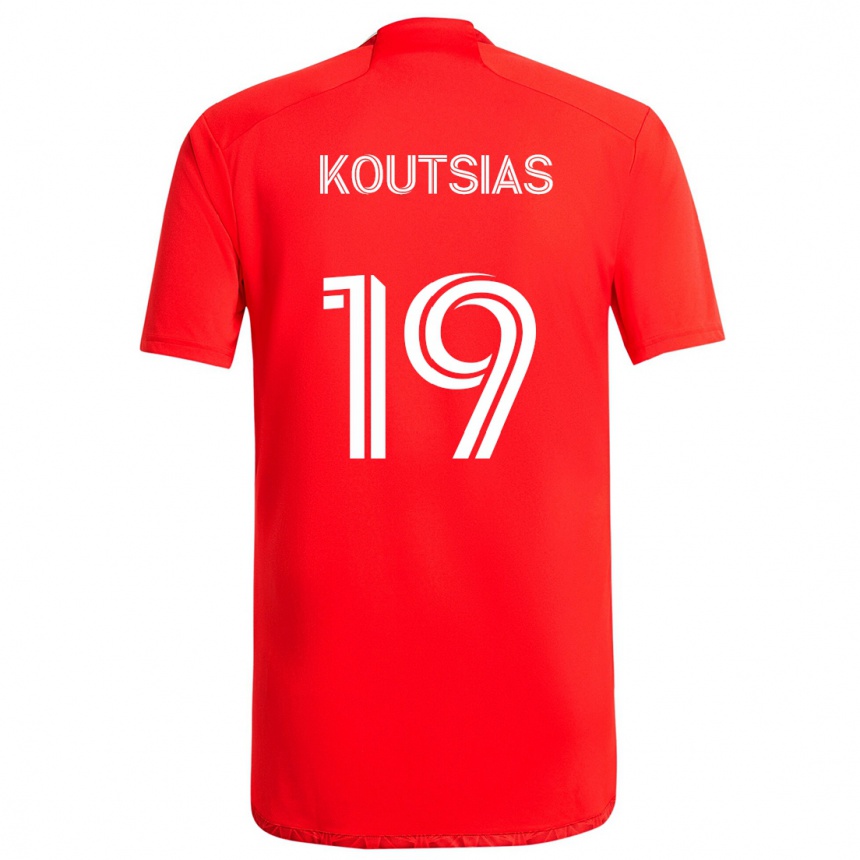 Női Labdarúgás Georgios Koutsias #19 Piros Fehér Hazai Jersey 2024/25 Mez Póló Ing