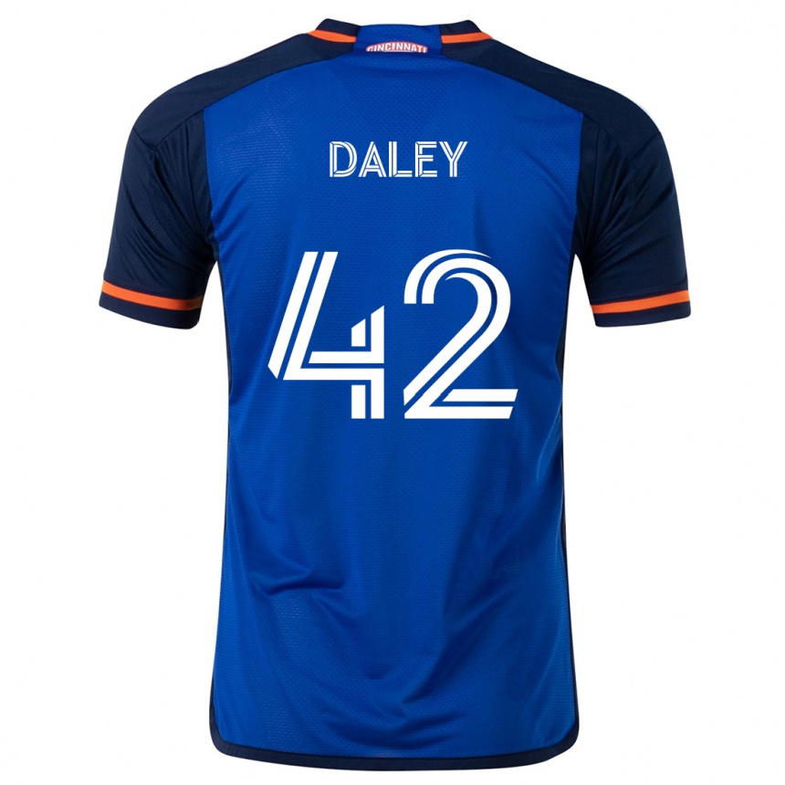 Női Labdarúgás Amir Daley #42 Kék Fehér Hazai Jersey 2024/25 Mez Póló Ing