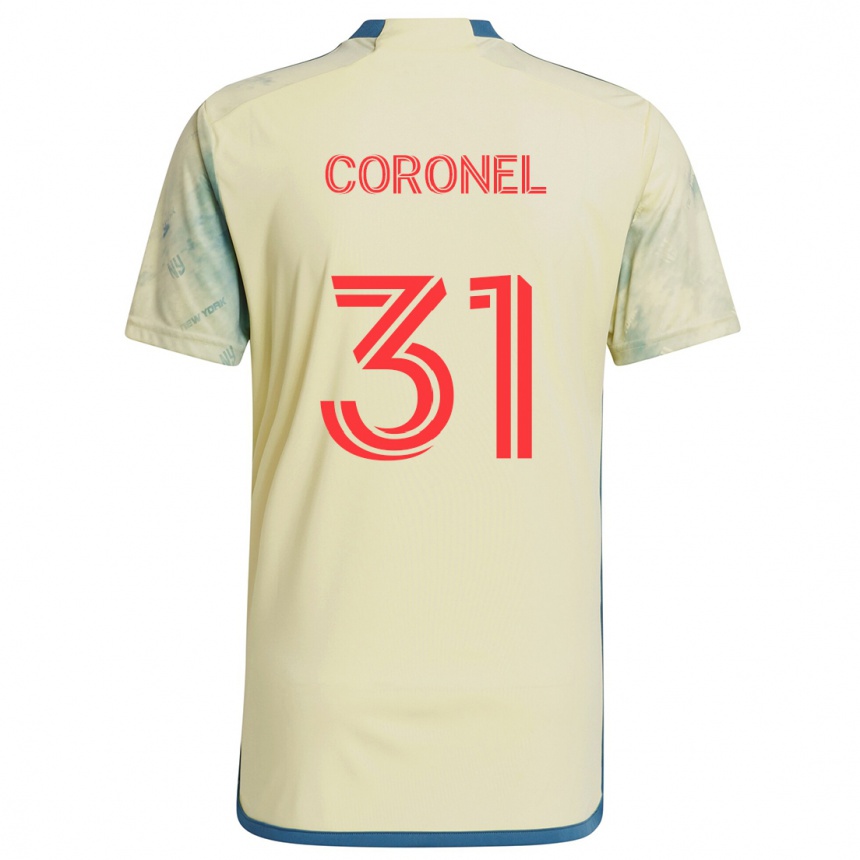 Női Labdarúgás Carlos Coronel #31 Sárga Piros Kék Hazai Jersey 2024/25 Mez Póló Ing