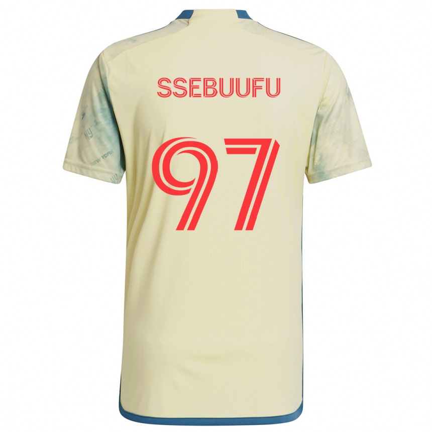 Női Labdarúgás Frank Ssebuufu #97 Sárga Piros Kék Hazai Jersey 2024/25 Mez Póló Ing