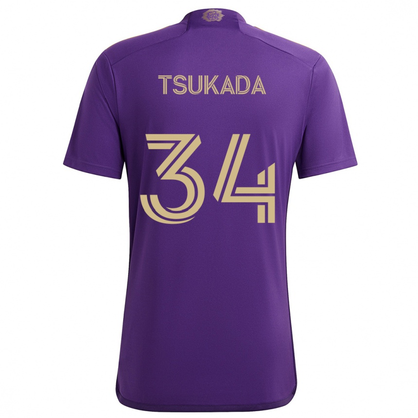 Női Labdarúgás Yutaro Tsukada #34 Lila Sárga Hazai Jersey 2024/25 Mez Póló Ing