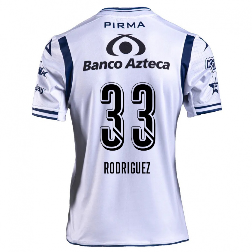 Női Labdarúgás Jorge Rodríguez #33 Fehér Sötétkék Hazai Jersey 2024/25 Mez Póló Ing