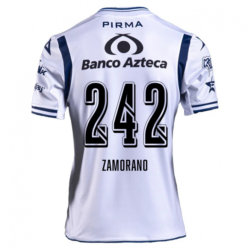 Női Labdarúgás Leonardo Zamorano #242 Fehér Sötétkék Hazai Jersey 2024/25 Mez Póló Ing