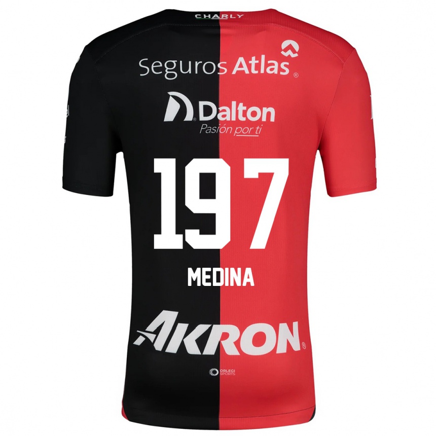 Női Labdarúgás Héctor Medina #197 Piros Fekete Hazai Jersey 2024/25 Mez Póló Ing