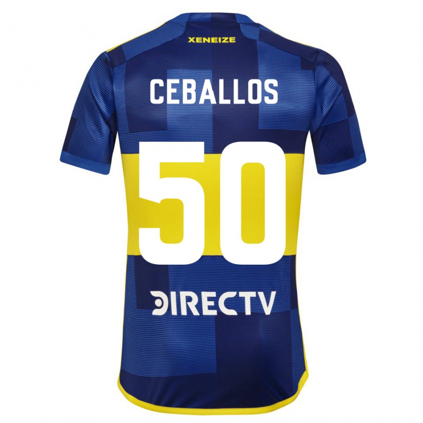 Női Labdarúgás Julián Ceballos #50 Kék Sárga Hazai Jersey 2024/25 Mez Póló Ing