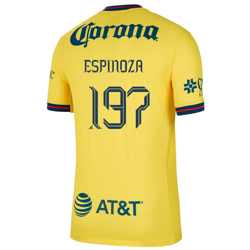 Női Labdarúgás Dagoberto Espinoza #197 Sárga Kék Hazai Jersey 2024/25 Mez Póló Ing