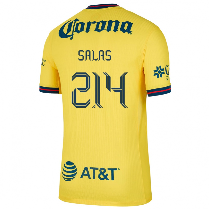 Női Labdarúgás Patricio Salas #214 Sárga Kék Hazai Jersey 2024/25 Mez Póló Ing