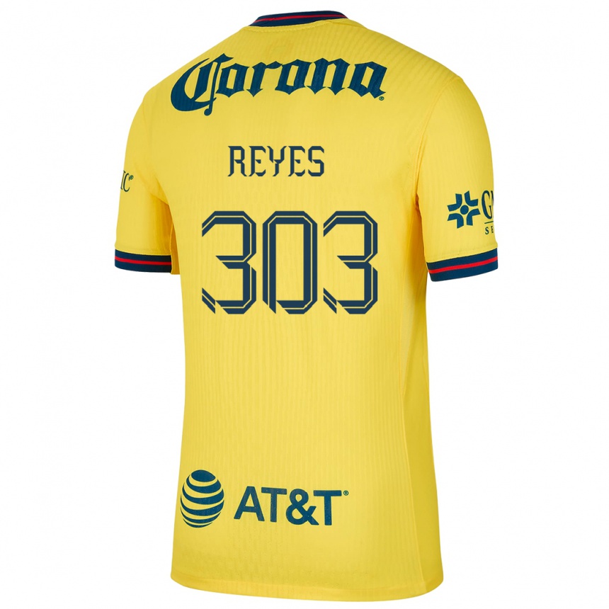 Női Labdarúgás Diego Reyes #303 Sárga Kék Hazai Jersey 2024/25 Mez Póló Ing