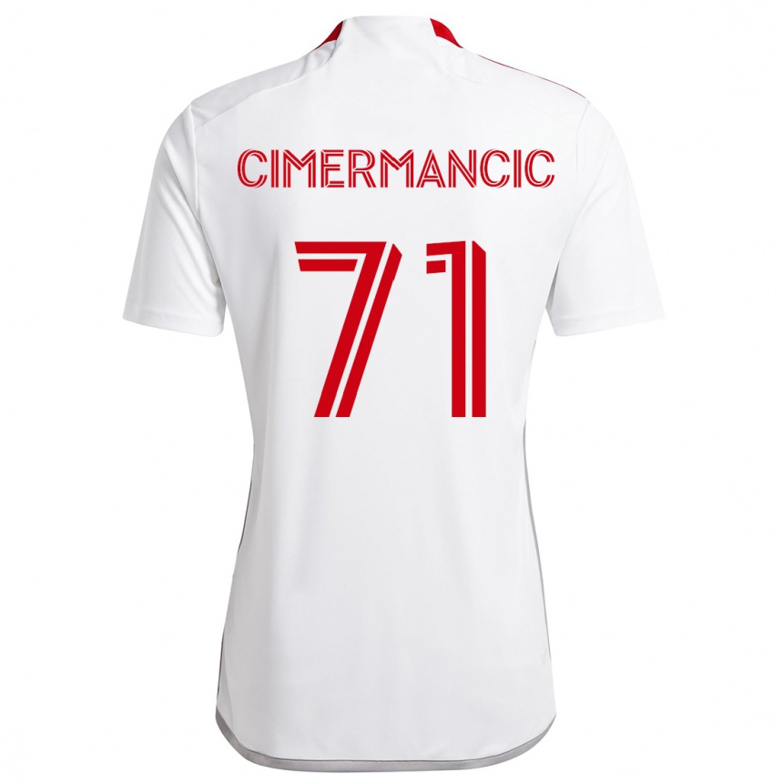 Női Labdarúgás Markus Cimermancic #71 Fehér Piros Idegenbeli Jersey 2024/25 Mez Póló Ing